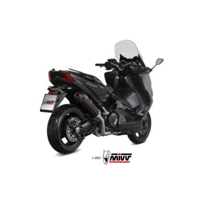 Mivv Full system 2x1 Oval black con tapa carbono Yamaha T-MAX 530 2017-19 / T-MAX 560 2020-21