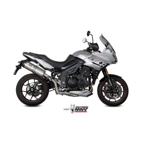 Mivv Slip-On Oval titan con tapa carbono Triumph Tiger 1050 Sport 2017-20