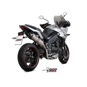 Mivv Slip-On Oval titan con tapa carbono Triumph Tiger 1050 Sport 2017-20