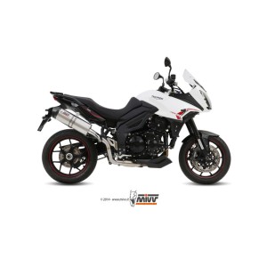 Mivv Slip-On Oval titan con tapa carbono Triumph Tiger 1050 Sport 2013-16
