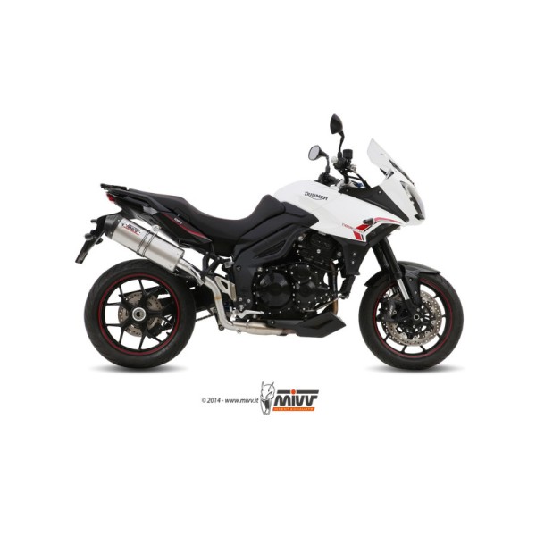Mivv Slip-On Oval titan con tapa carbono Triumph Tiger 1050 Sport 2013-16