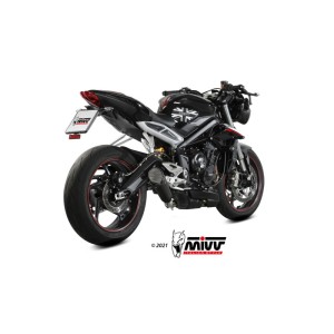 Mivv Slip-On X-M5 black Triumph Street Triple R / S / RS 2017-23