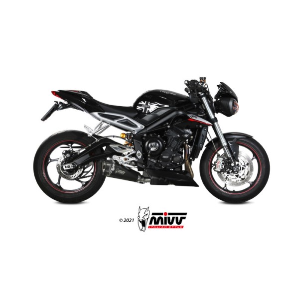 Mivv Slip-On Delta Race black Triumph Street Triple R / S / RS 2017-23