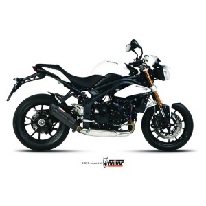 Mivv Slip-On Suono black con tapa carbono Triumph Speed Triple 2011-15