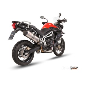 Mivv Slip-On Oval titan con tapa carbono Triumph Tiger 800 XC / XR / XRx / XCx / XRT / XCA 11-16