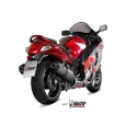 Mivv 2 Slip-On Oval titan con tapa carbono Suzuki GSX-R 1300 Hayabusa 2008-17