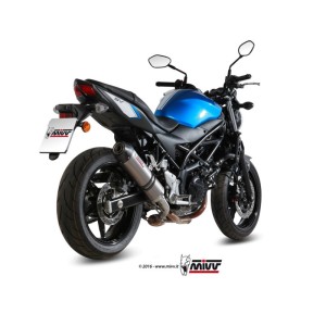 Mivv Slip-On Oval Titan con tapa carbono Suzuki SV 650 / X 2016-25
