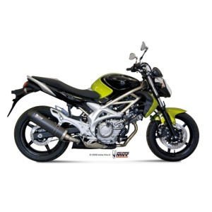 Mivv Slip-On Oval carbono con tapa carbono Suzuki Gladius 2009-15