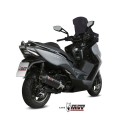 Mivv Slip-On Oval black con tapa carbono Kymco Xciting 400i 2013-18