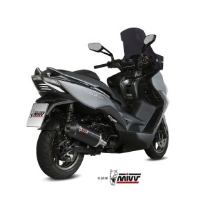 Mivv Slip-On Oval black con tapa carbono Kymco Xciting 400i 2013-18
