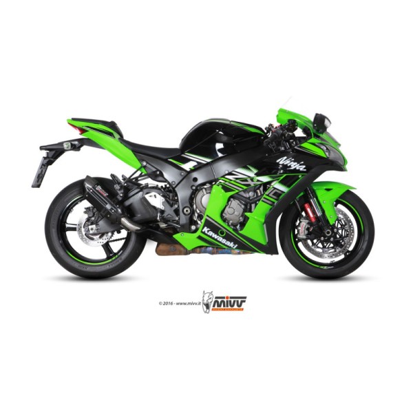 Mivv Slip-On Suono Black con tapa carbono Kawasaki ZX-10 R / RR / SE 2016-25