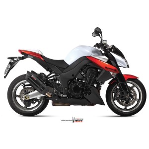 Mivv 2 Slip-On Suono black con tapa carbono Kawasaki Z1000 2010-13