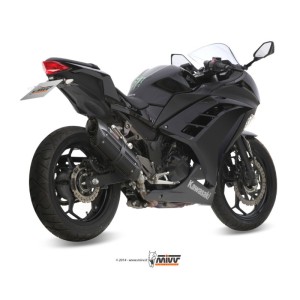 Mivv Slip-On Suono black con tapa carbono Kawasaki Ninja 300 2013-16 / Z300 2015-16