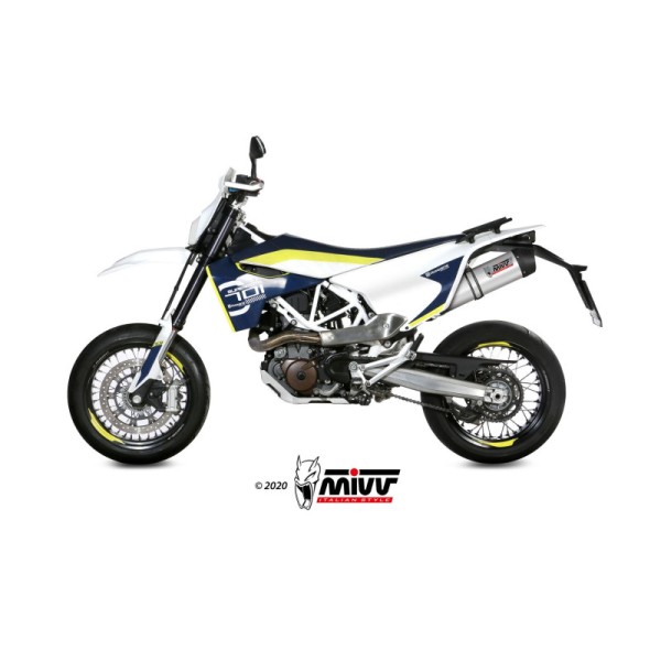 Mivv Slip-On Oval titan con tapa carbono Husqvarna 701 Enduro / Supermoto 2017-20