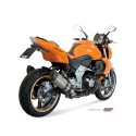 Mivv 2 Slip-On Suono St. Steel con tapa carbono Kawasaki Z1000 2007-09