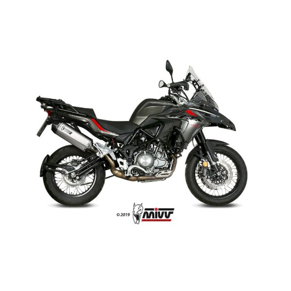 Mivv Slip-On Speed edge St. Steel con tapa carbono Benelli TRK 502 X 2018-25