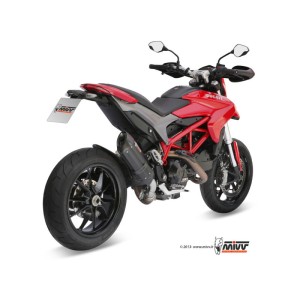 Mivv Slip-On Suono black con tapa carbono Ducati Hypermotard 821 / Hyperstrada 821 2013-15