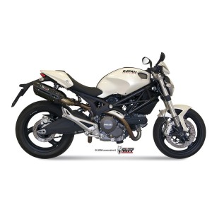 Mivv 2 Slip-On Suono black con tapa carbono Ducati Monster 696 2008-14