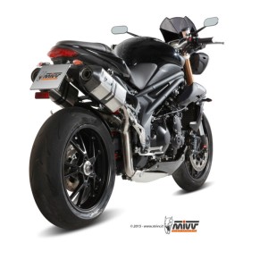 Mivv 2 Slip-On Speed edge St. Steel con tapa carbono Triumph Speed Triple 2011-15