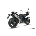 Mivv 2 Slip-On Suono St. Steel con tapa carbono Triumph Speed Triple 2011-15