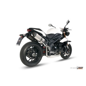 Mivv 2 Slip-On Suono St. Steel con tapa carbono Triumph Speed Triple 2011-15