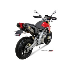 Mivv 2 Slip-On Suono St. Steel con tapa carbono Aprilia Dorsoduro 750 2008-16
