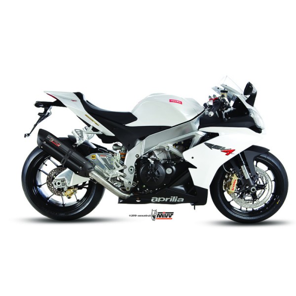 Mivv Slip-On Suono black con tapa carbono Aprilia RSV4 2009-16 / Tuono V4 2010-16
