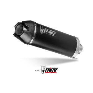 Mivv Full system 3x1 AK-1 Black con tapa de carbono Yamaha MT-09 / SP / FZ-09 2024-2025 / R9 2025