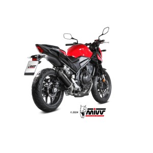 Mivv Slip-On AK-1 Black con tapa de carbono Honda CBR 500 R 2024-25