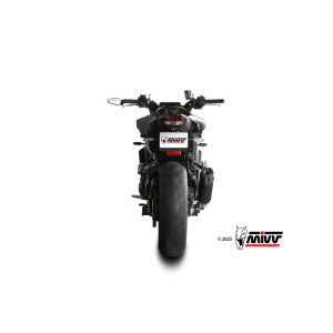 Mivv Full System 3x1 AK-1 BLACK con Tapa Carbono YAMAHA MT-09 / SP / FZ-09 24-25 / R9 25