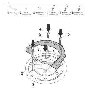 FIJACIÓN BOLSA DEPÓSITO CLICK SYSTEM APRILIA/BENELLI /BENDA/DUCATI/MALAGUTI/MV AUGUSTA/TRIUMPH/UM