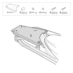 FIJACION PARA MALETA SUPERIOR BMW R1300RT/ R1300GS / ADVENTURE COMPATIBLE CON PARRILLA ELECTRÓNICA OEM BMW
