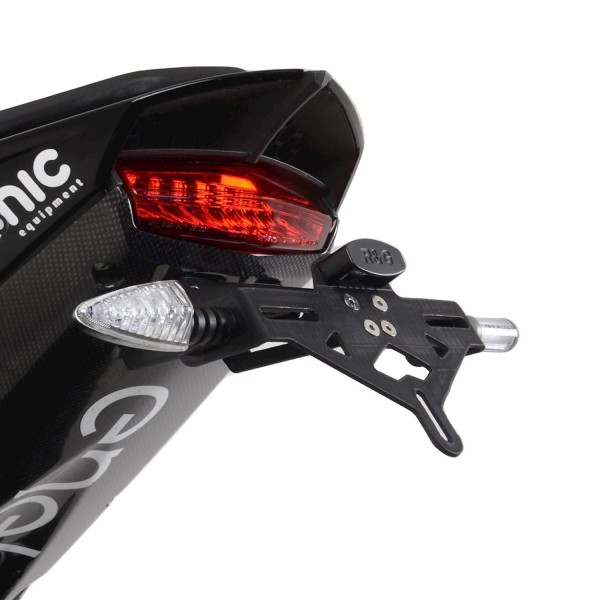 Soporte de matrícula para Energica EGO 2021-EGO RS 2021 Luz de matrícula incluida R&G LP0333BK