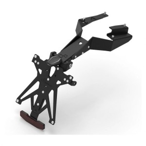 Portamatrículas regulable con catadrióptico y luz de matrícula LT009 Negro Lightech KTARFA101A3