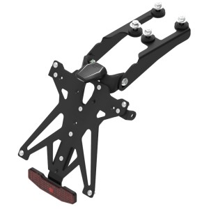 Portamatrículas regulable con catadrióptico y luz de matrícula LT009 Negro Lightech KTARHO108A3