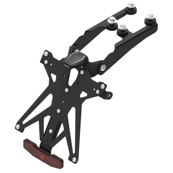 Portamatrículas regulable con catadrióptico y luz de matrícula LT009 Negro Lightech KTARHO108A3