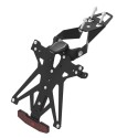 Portamatrículas regulable con catadrióptico y luz de matrícula LT009 Negro Lightech KTARHO109A3