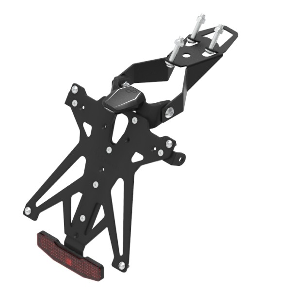 Portamatrículas regulable con catadrióptico y luz de matrícula LT009 Negro Lightech KTARHO109A3