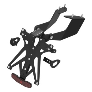 Portamatrículas regulable con catadrióptico y luz de matrícula LT009 Negro Lightech KTARHO113A3