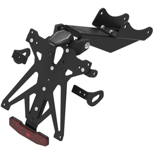 Portamatrículas regulable con catadrióptico y luz de matrícula LT009 Negro Lightech KTARHO114A3