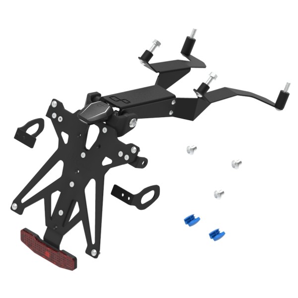 Portamatrículas regulable con catadrióptico y luz de matrícula LT009 Negro Lightech KTARHO116A3