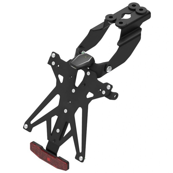 Portamatrículas regulable con catadrióptico y luz de matrícula LT009 Negro Lightech KTARKA115A3