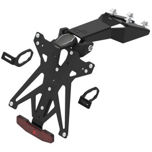 Portamatrículas regulable con catadrióptico y luz de matrícula LT009 Negro Lightech KTARKA122A3