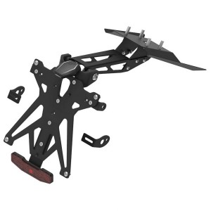 Portamatrículas regulable con catadrióptico y luz de matrícula LT009 Negro Lightech KTARKT105A3