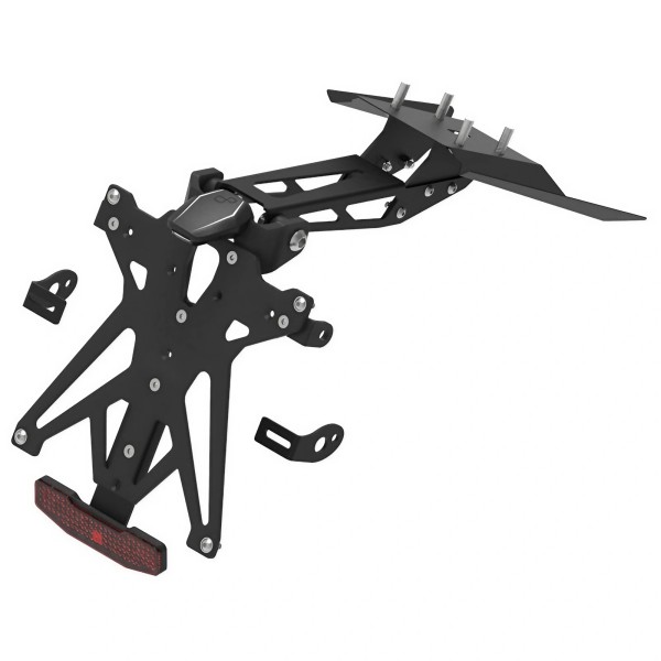 Portamatrículas regulable con catadrióptico y luz de matrícula LT009 Negro Lightech KTARKT105A3