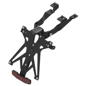 Portamatrículas regulable con catadrióptico y luz de matrícula LT009 Negro Lightech KTARSU110A3