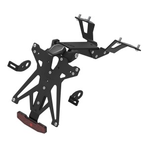 Portamatrículas regulable con catadrióptico y luz de matrícula LT009 Negro Lightech KTARSU113A3