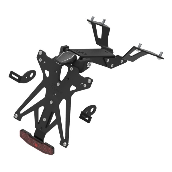 Portamatrículas regulable con catadrióptico y luz de matrícula LT009 Negro Lightech KTARSU113A3