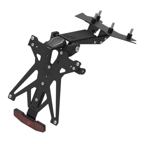 Portamatrículas regulable con catadrióptico y luz de matrícula LT009 Negro Lightech KTARSU114A3