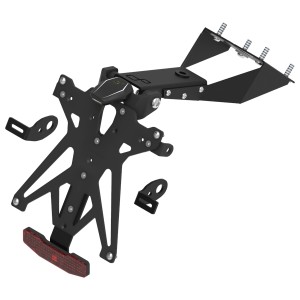 Portamatrículas regulable con catadrióptico y luz de matrícula LT009 Negro Lightech KTARSU115A3